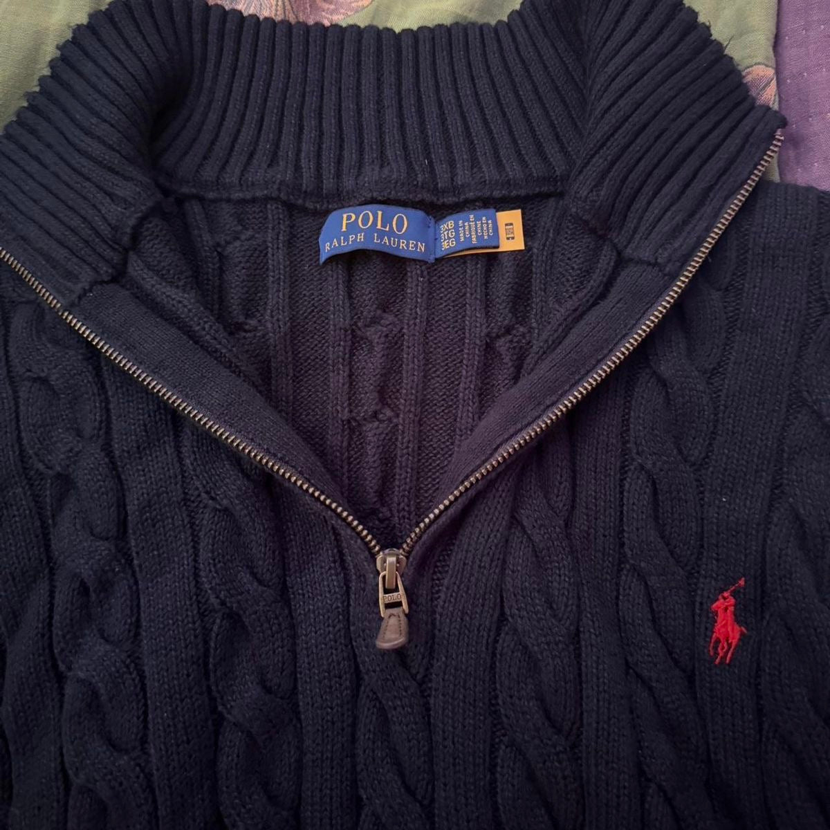 Ralph Lauren Half-Zip Cable Knit Sweater – Black