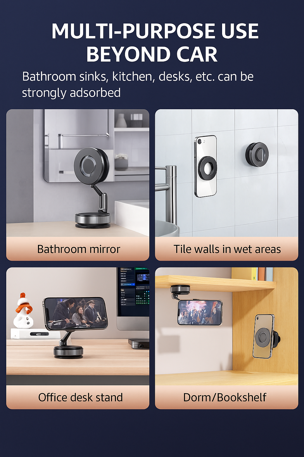 Premium Magnetic Car Phone Mount — 360° Rotation | Strong N52 Magnet | Universal Use